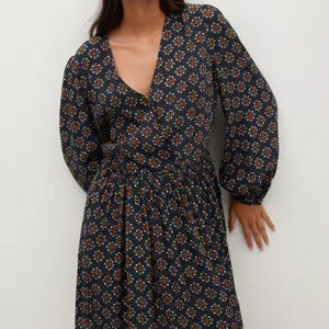 NWT Mango Flowy Printed Dress Size 2 XS